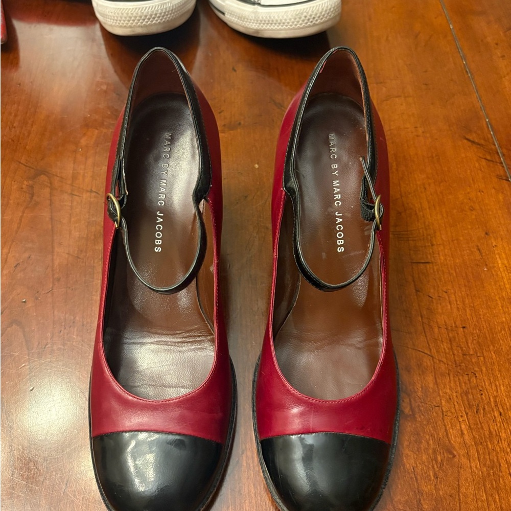 Marc Jacobs Red and Black Heels
